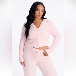Jenna Cozy Pant Set Pink Two Piece Set Plus Size 3X